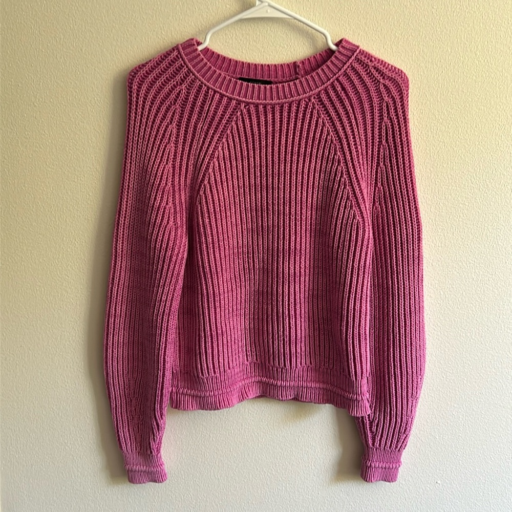 JCrew Women's Pink Cable Knito Heavyweight Crew Neck Sweater... Size: S